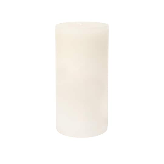 Basic Elements&#x2122; 3&#x22; x 6&#x22; Linen Scented Ivory Distressed Pillar Candle by Ashland&#xAE;